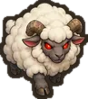 Painted red-eyed sheep