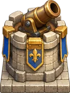 Painted cannon tower
