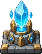 Painted elemental core tower with a blue crystal