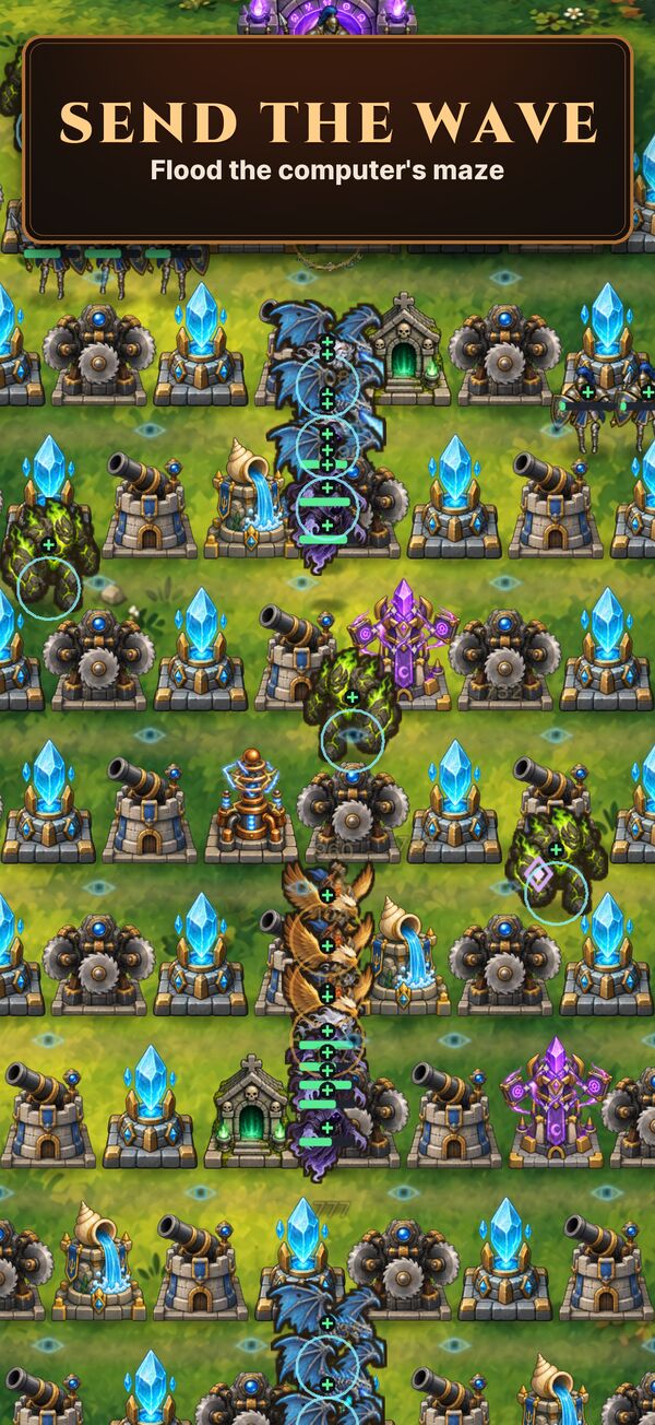 A long line of creatures sent marching through the computer's maze.